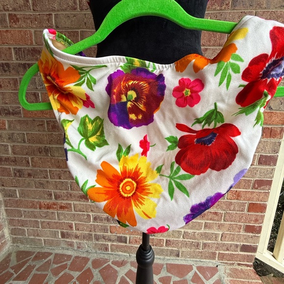 Floral vintage 80s Illusions by Cole Bikini Set. - Picture 3 of 9